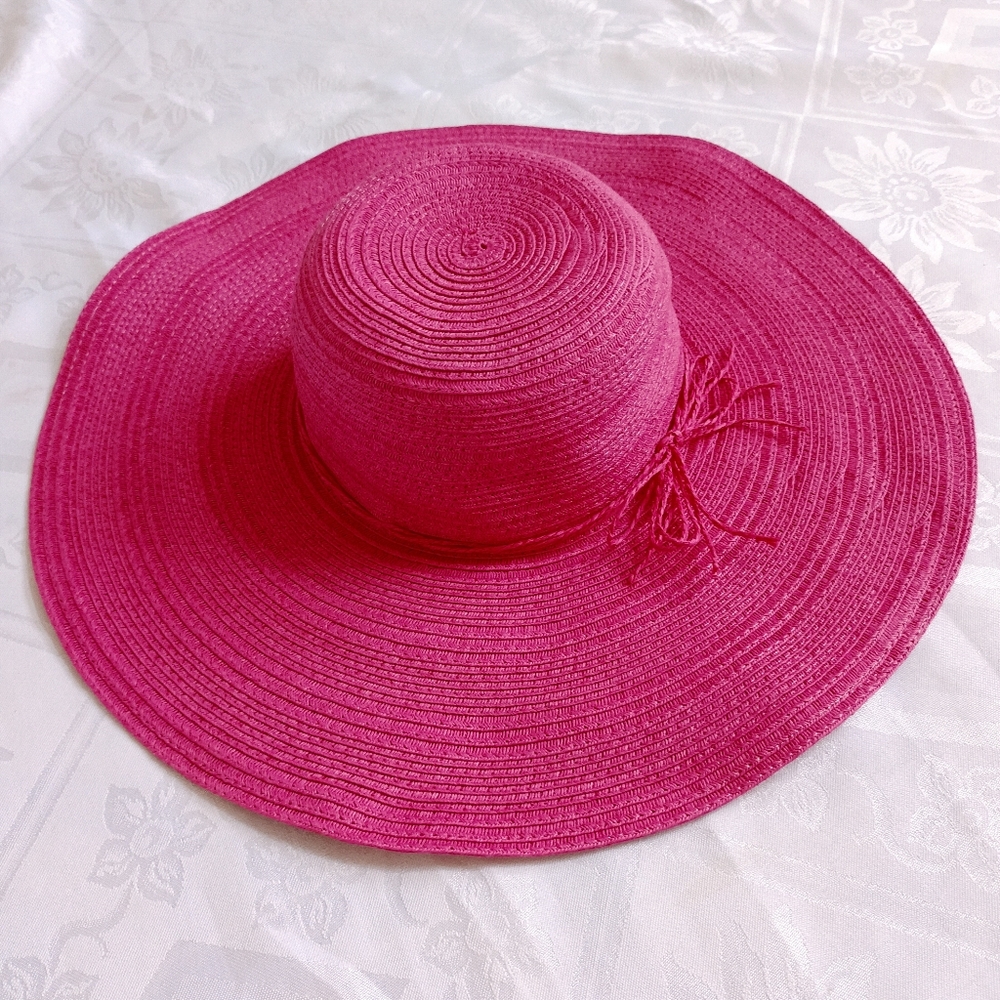 NEW Lot of 3 Long Slv Bathing Suit, Beach Bag, Wide Brim Floppy Beach Hat Pink - Picture 13 of 17